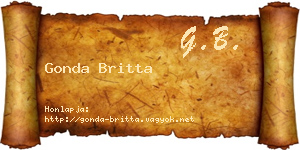 Gonda Britta névjegykártya